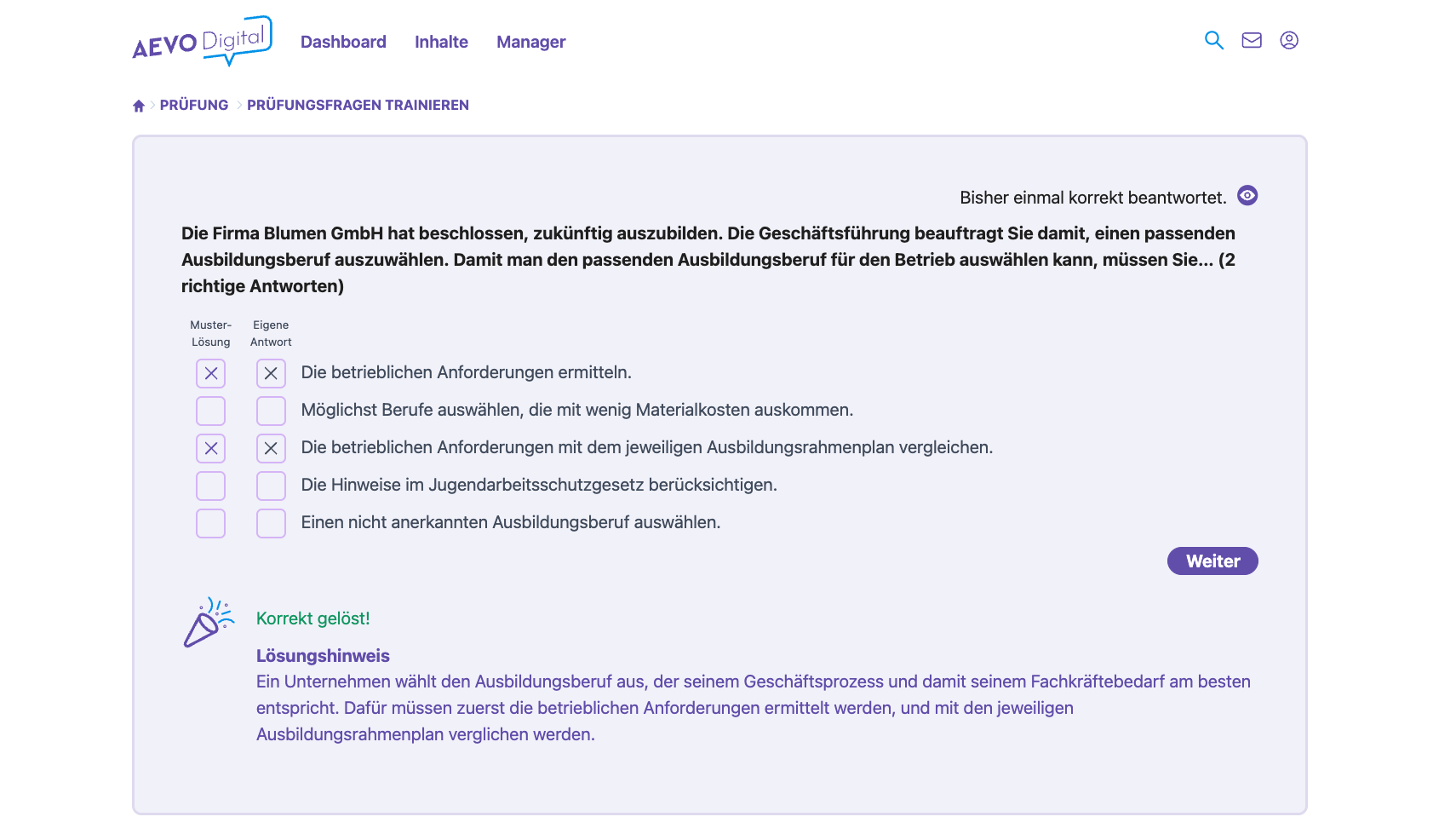 Screenshot Theorie Prüfung